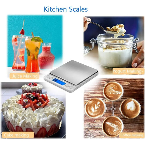 `Precision Electronic Scale 9 Units LCD Screen Stainless Steel Digital Kitchen Scale For Home Small Item Weighing`