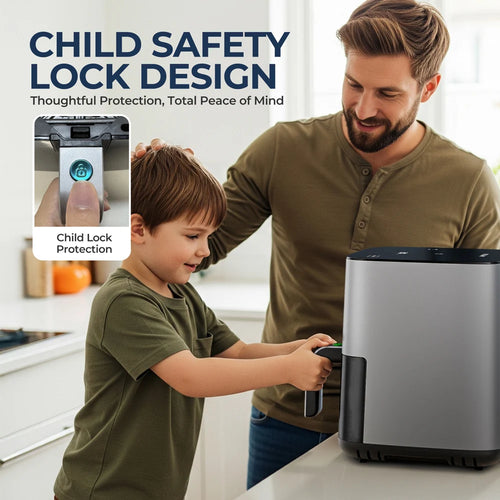 Hot Sale 5Liter Visual Touchscreen Air Fryer 1450w Home Small Kitchen Appliances with Child Safety Lock