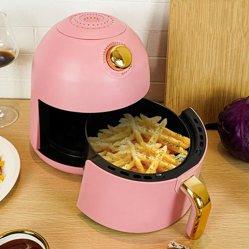Portable Pink 2L Non-Stick Automatic Air Fryer Mini Multifunction Home Cooker