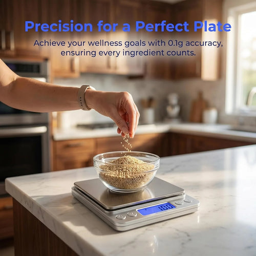 `Precision Electronic Scale 9 Units LCD Screen Stainless Steel Digital Kitchen Scale For Home Small Item Weighing`