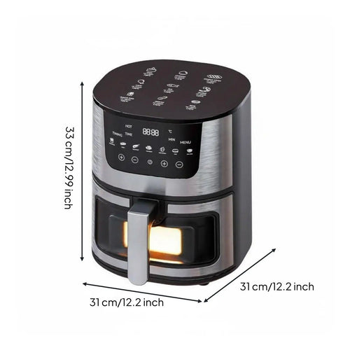 Large Electric Fryer 7L Stainless Steel Air Fryer with Visible Window for Home Kitchen Oil-free Cooking