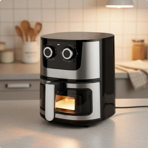 Large Electric Fryer 7L Stainless Steel Air Fryer with Visible Window for Home Kitchen Oil-free Cooking