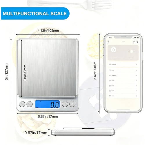 `Precision Electronic Scale 9 Units LCD Screen Stainless Steel Digital Kitchen Scale For Home Small Item Weighing`
