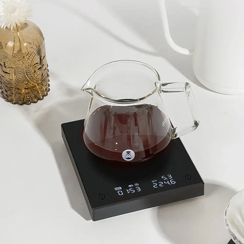TIMEMORE Basic 2 Black Mirror Pour Over Coffee Scale Flow Rate Display Auto Timer Digit Kitchen Food Scale Espresso 0.1g/2kg