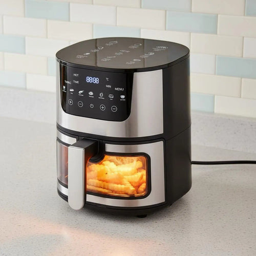 Large Electric Fryer 7L Stainless Steel Air Fryer with Visible Window for Home Kitchen Oil-free Cooking